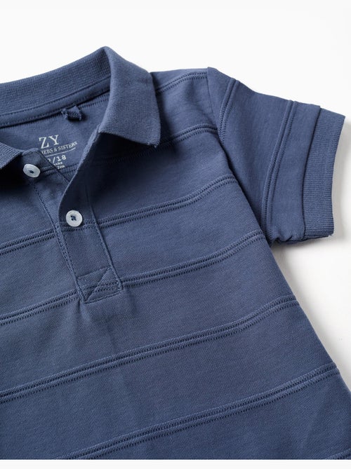 Polo de algodón con líneas en relieve B&S - Kiabi