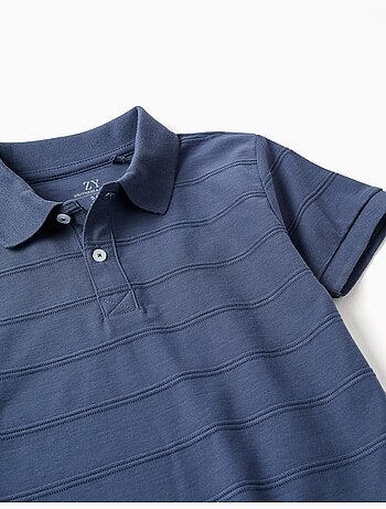 Polo de algodón con líneas en relieve B&S