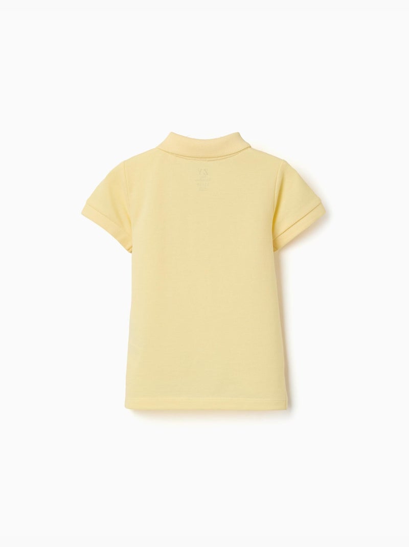Polo de algodón de manga corta Amarillo claro - Kiabi