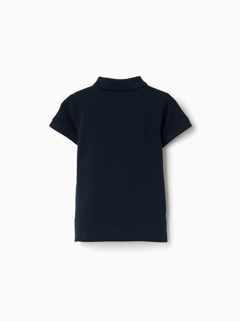 Polo de algodón de manga corta Azul Azul - Kiabi