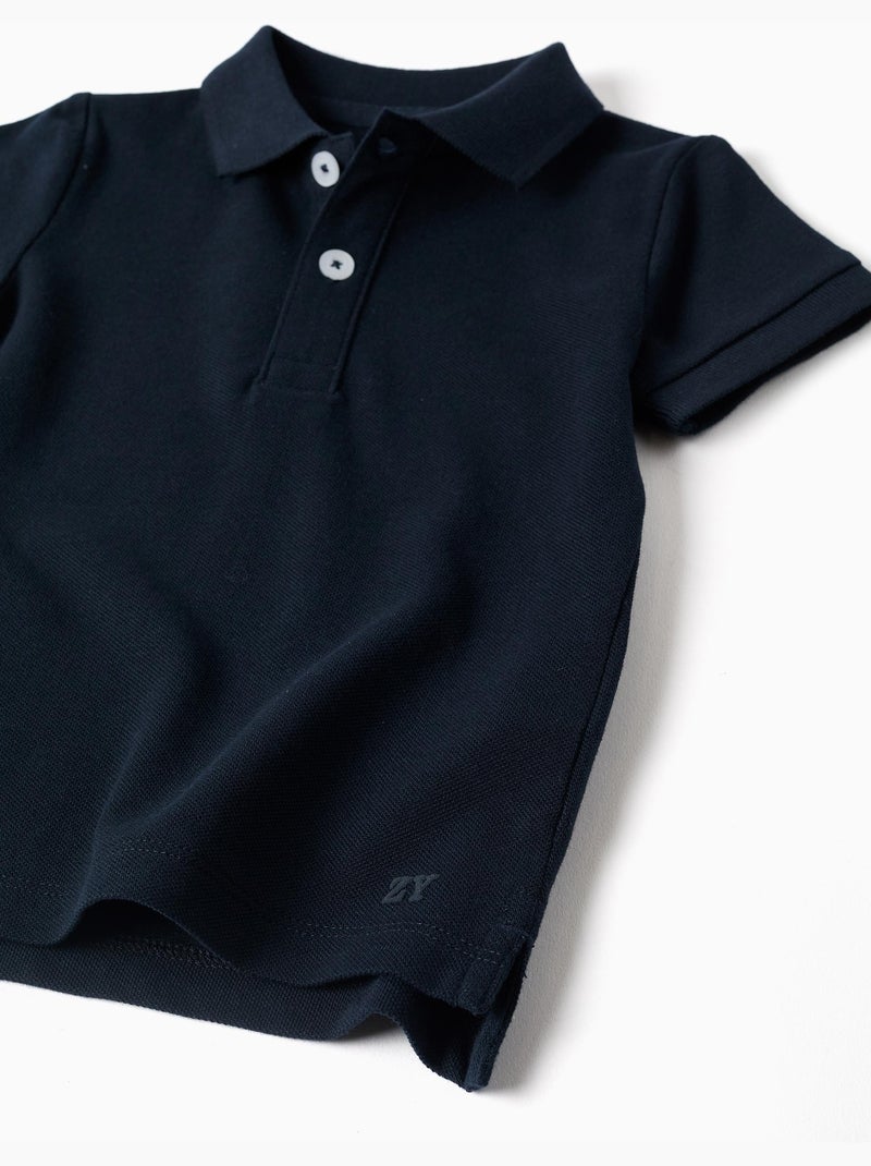 Polo de algodón de manga corta Azul Azul - Kiabi