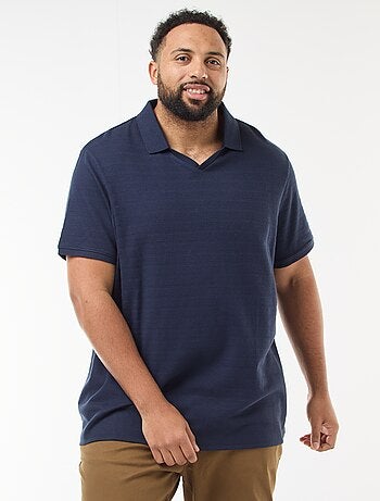 Polo de algodón elástico de manga corta