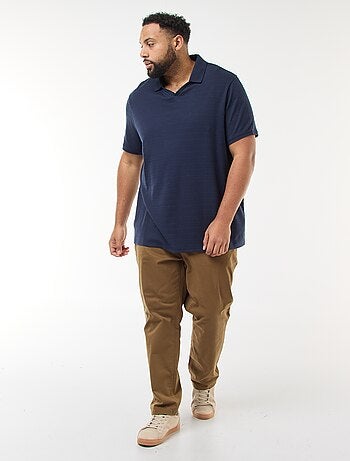 Polo de algodón elástico de manga corta