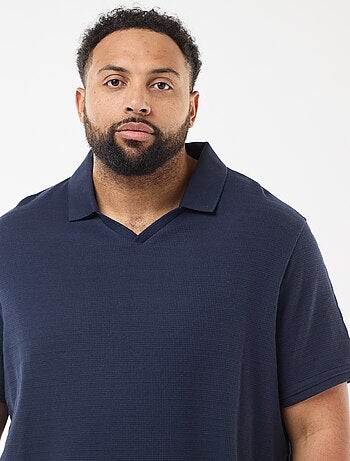 Polo de algodón elástico de manga corta