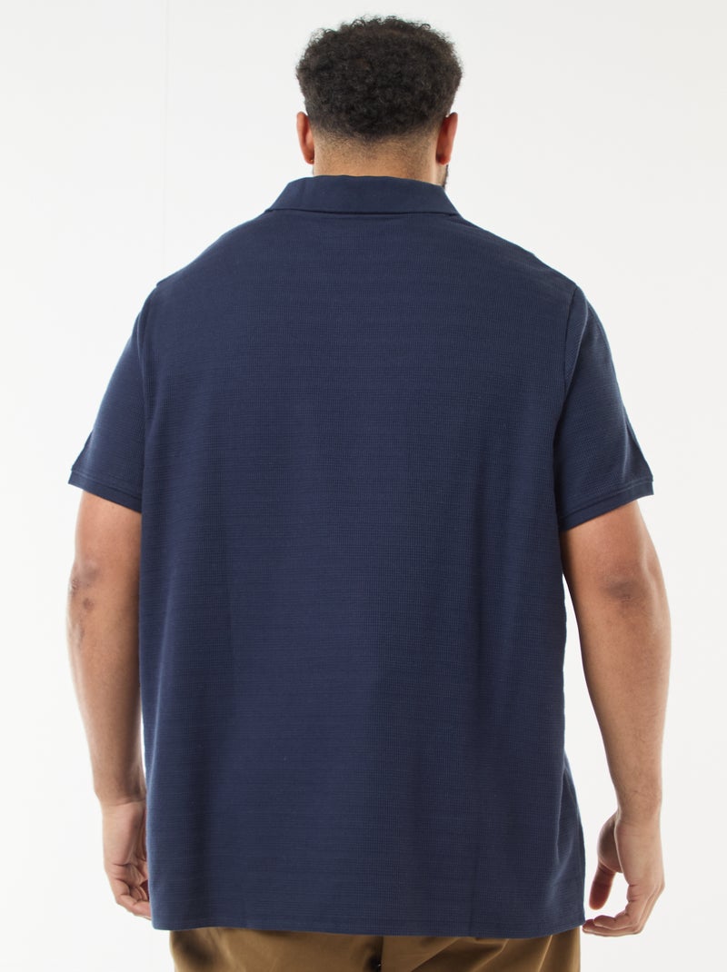 Polo de algodón elástico de manga corta Azul - Kiabi