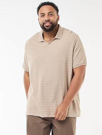 Polo de algodón elástico de manga corta