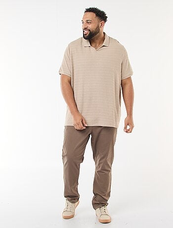Polo de algodón elástico de manga corta