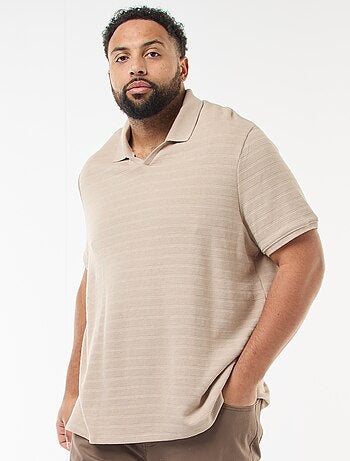 Polo de algodón elástico de manga corta
