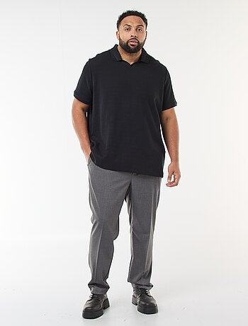 Polo de algodón elástico de manga corta