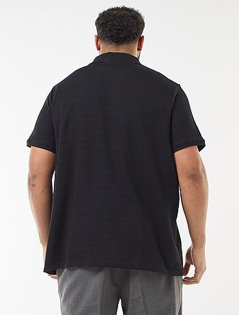 Polo de algodón elástico de manga corta