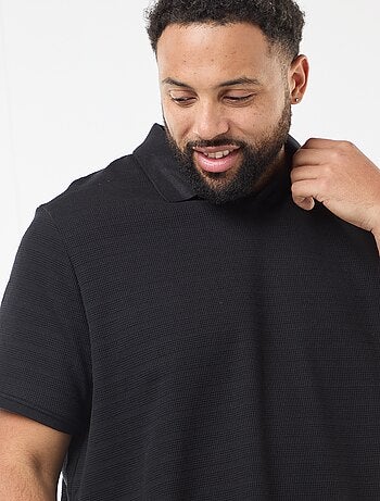 Polo de algodón elástico de manga corta