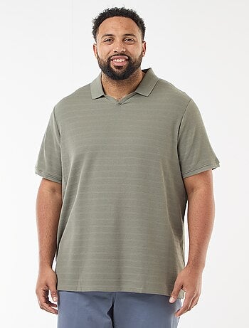 Polo de algodón elástico de manga corta