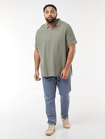 Polo de algodón elástico de manga corta