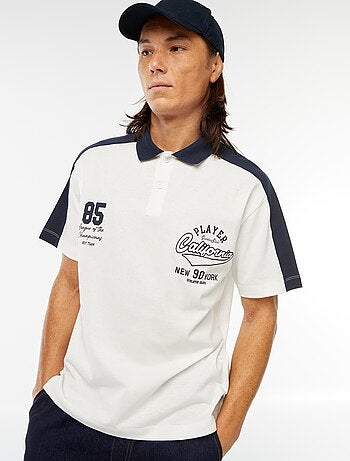 Polo de algodón estilo equipo de baseball americano