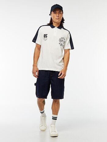 Polo de algodón estilo equipo de baseball americano