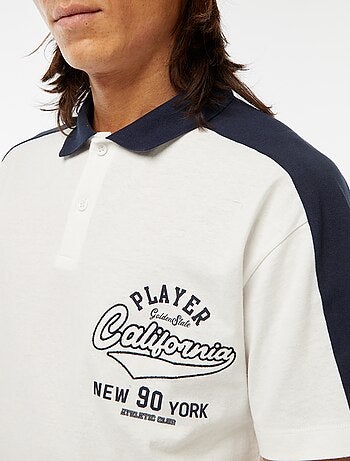 Polo de algodón estilo equipo de baseball americano