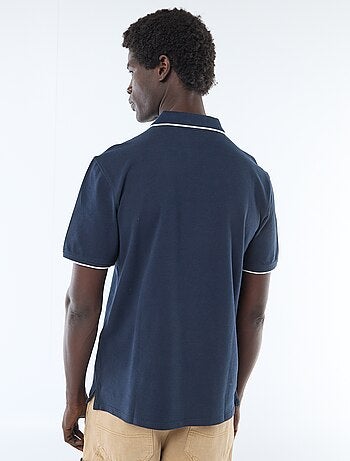 Polo de algodón liso para hombre con cuello polo