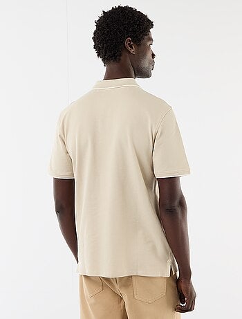 Polo de algodón liso para hombre con cuello polo