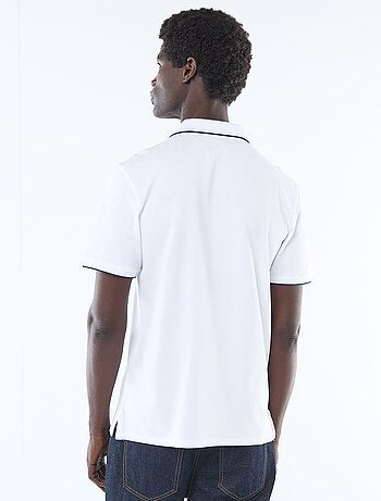 Polo de algodón liso para hombre con cuello polo