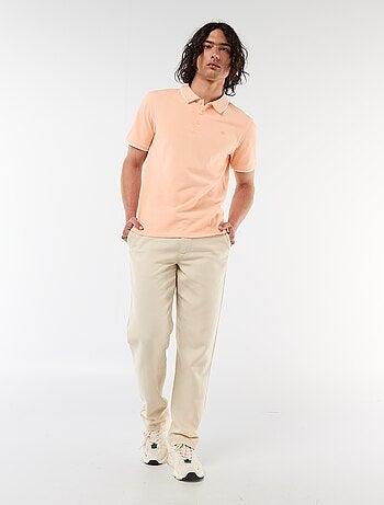 Polo de algodón liso para hombre con cuello polo