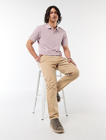 Polo de algodón liso para hombre con cuello polo