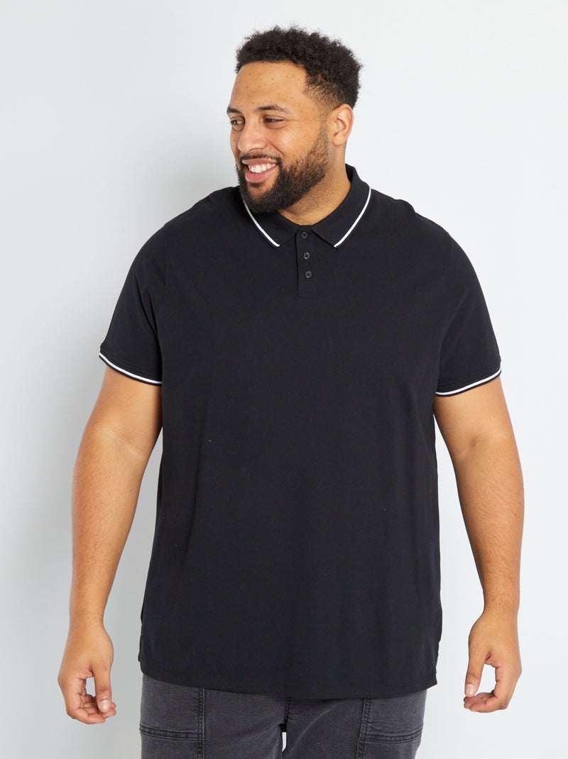 Polo de algodón Negro - Kiabi