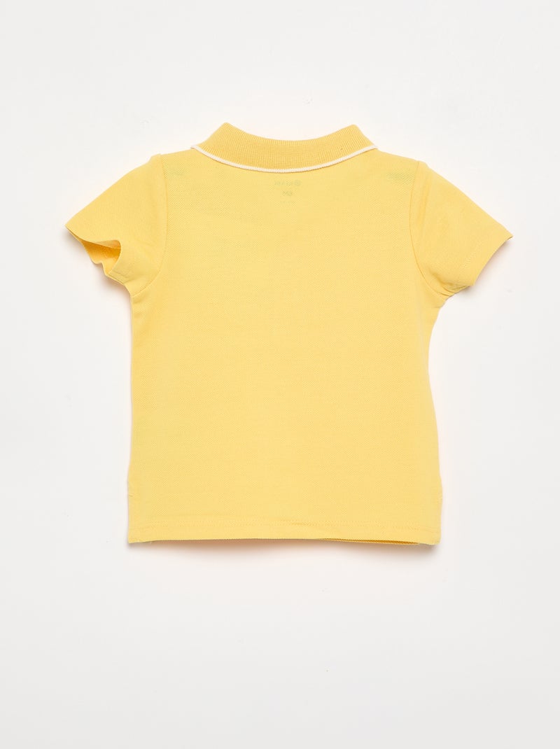 Polo de algodón piqué Amarillo - Kiabi