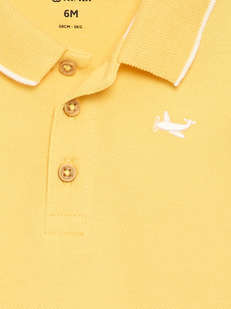 Polo de algodón piqué Amarillo - Kiabi