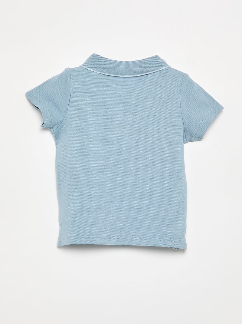 Polo de algodón piqué Azul - Kiabi