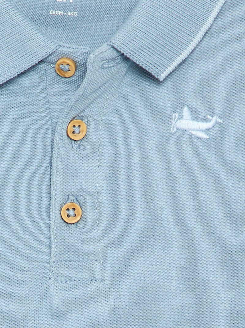 Polo de algodón piqué Azul - Kiabi