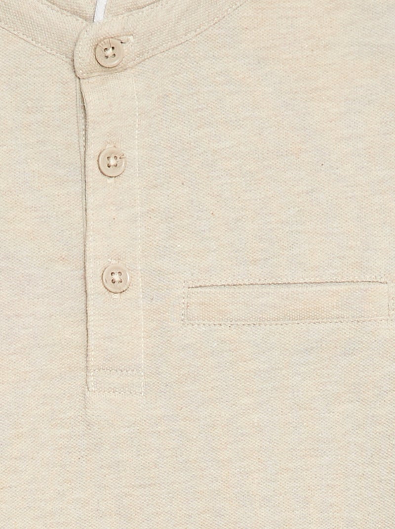 Polo de algodón piqué Beige - Kiabi