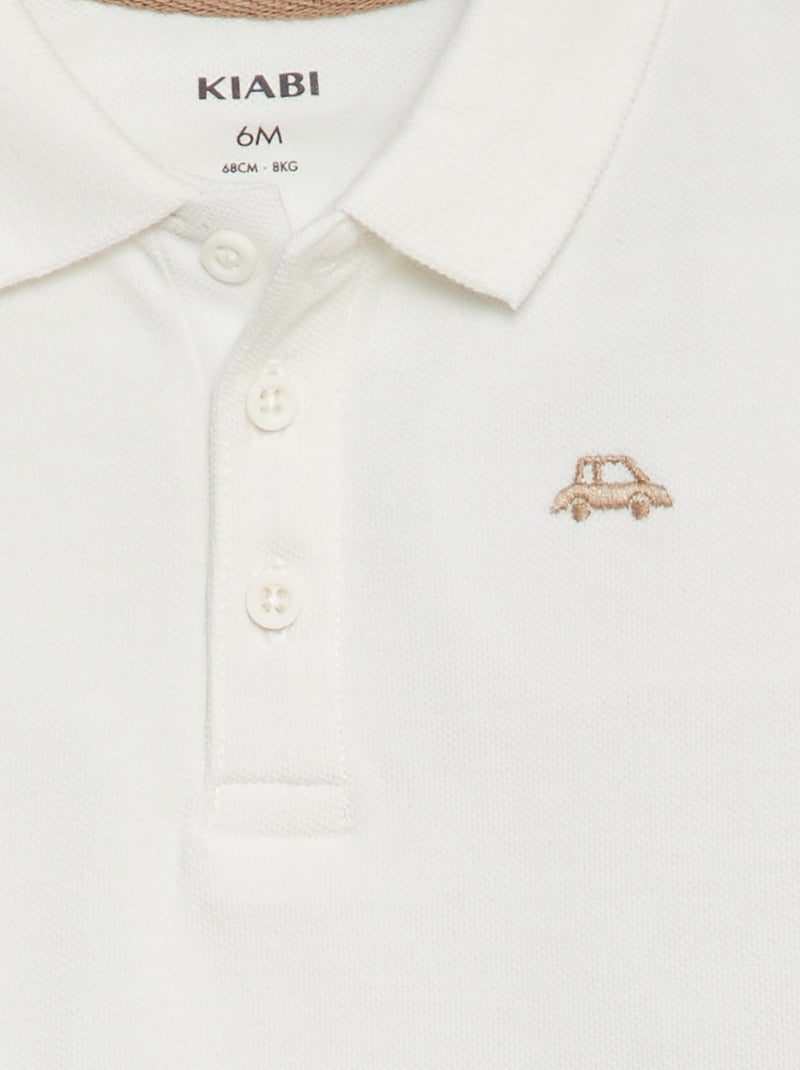 Polo de algodón piqué BLANCO - Kiabi