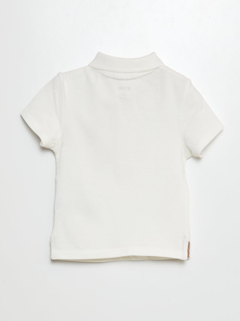 Polo de algodón piqué BLANCO - Kiabi