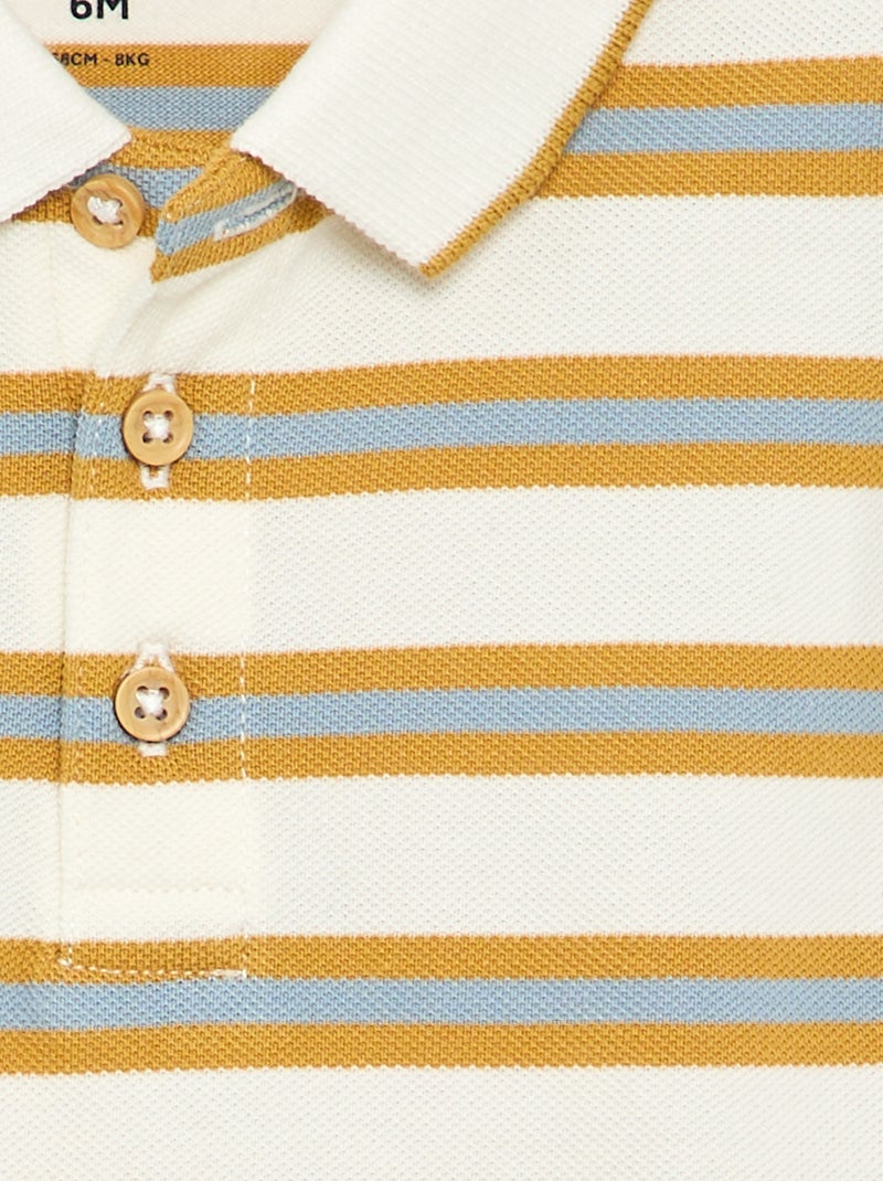 Polo de algodón piqué Blanco - Kiabi
