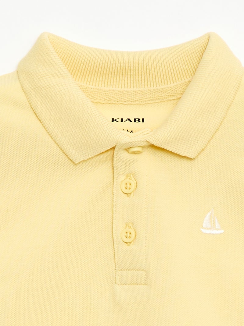 Polo de algodón piqué de manga corta Amarillo - Kiabi