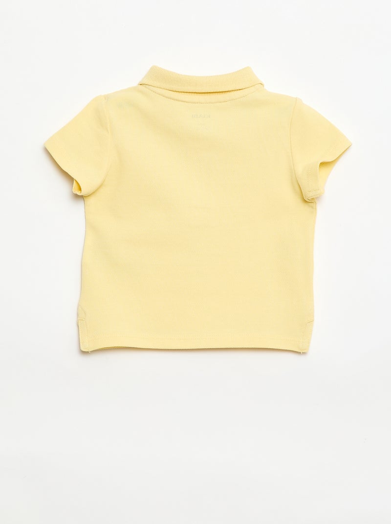 Polo de algodón piqué de manga corta Amarillo - Kiabi