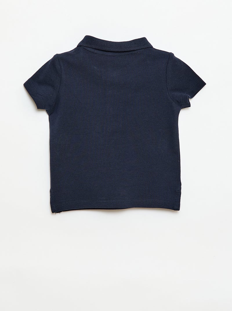 Polo de algodón piqué de manga corta Azul - Kiabi
