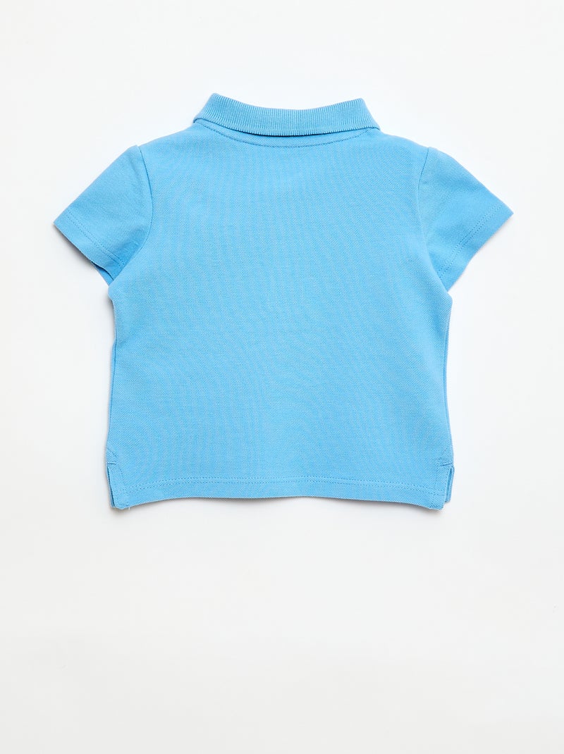 Polo de algodón piqué de manga corta Azul - Kiabi