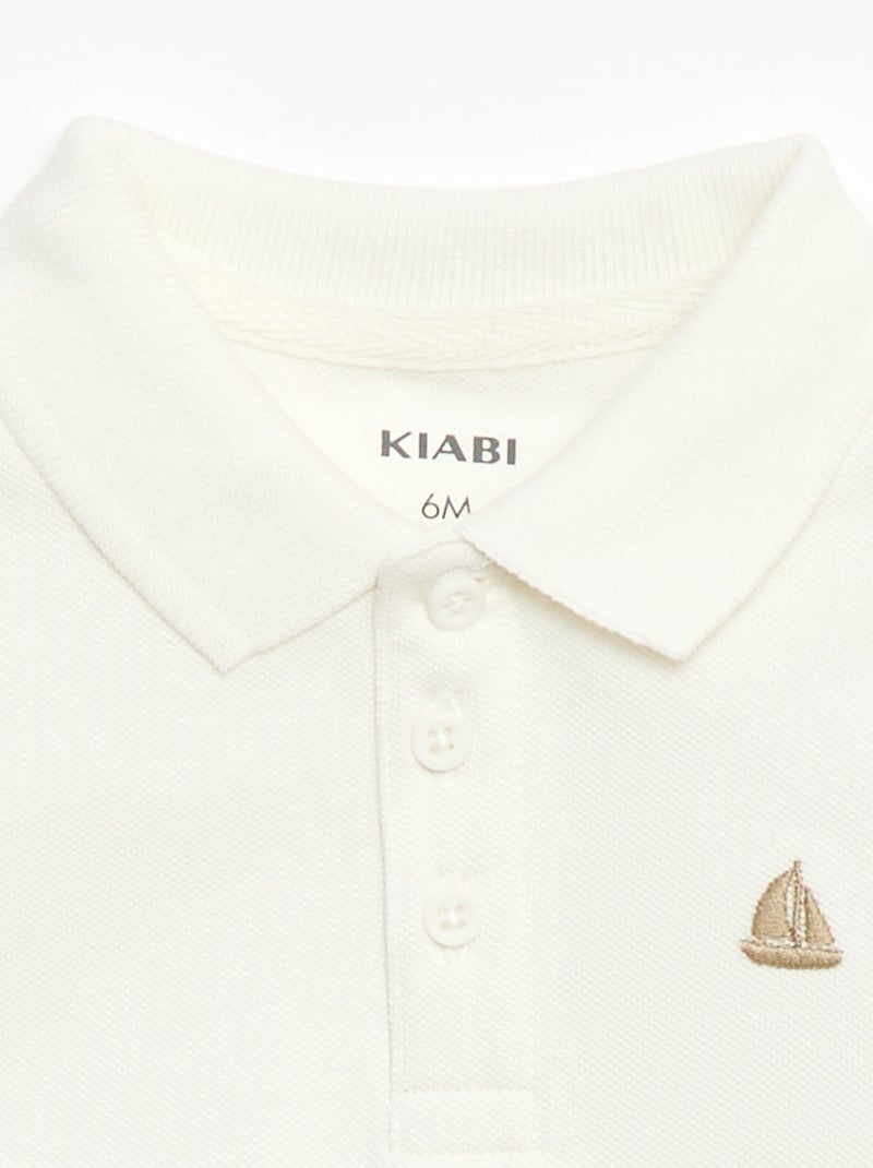 Polo de algodón piqué de manga corta Blanco - Kiabi