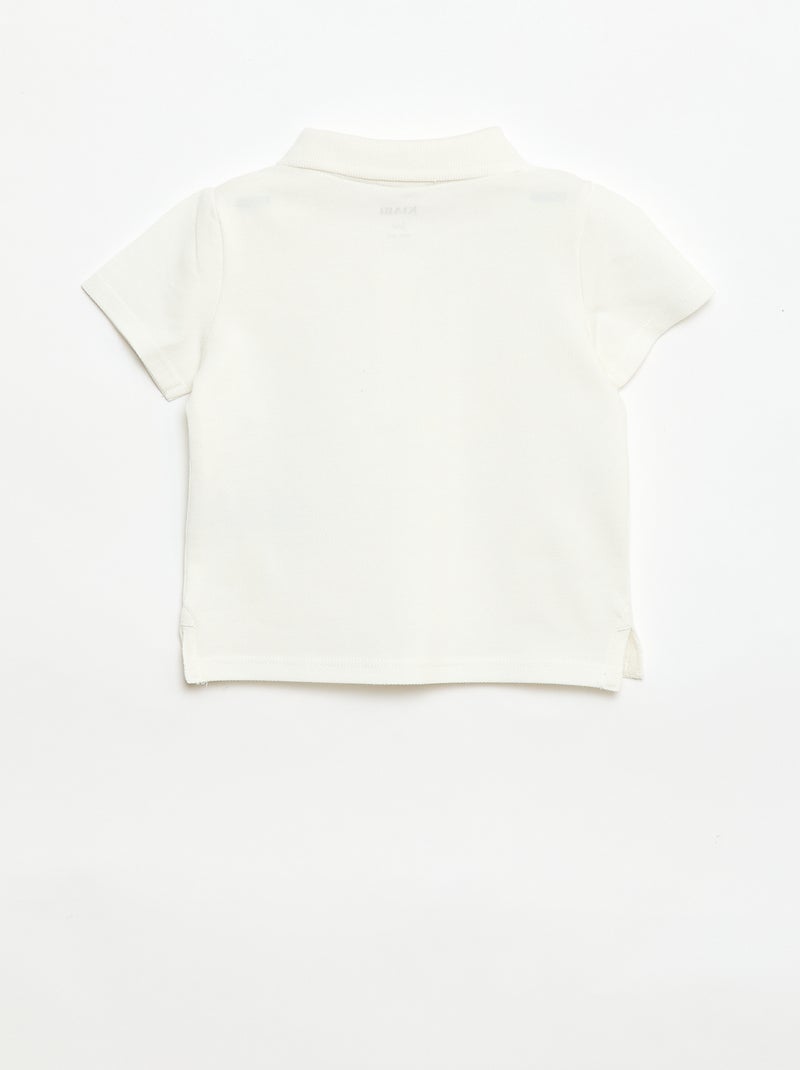 Polo de algodón piqué de manga corta Blanco - Kiabi