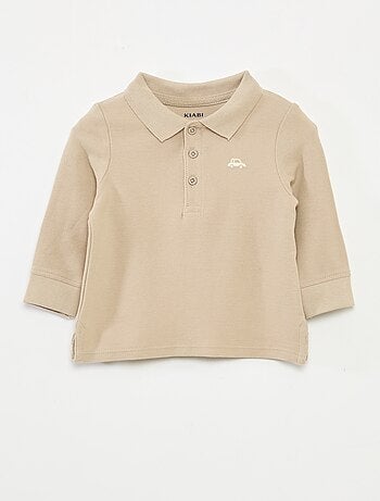 Polo de algodón piqué de manga larga