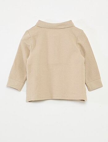 Polo de algodón piqué de manga larga