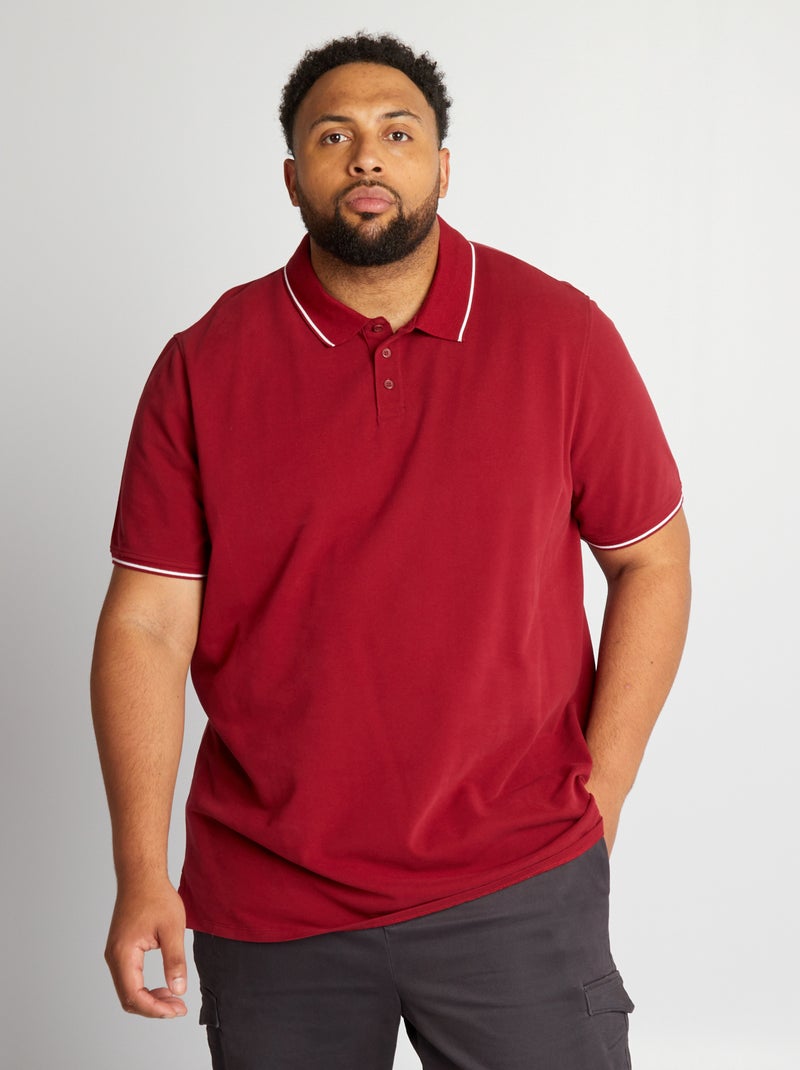 Polo de algodón ROJO - Kiabi