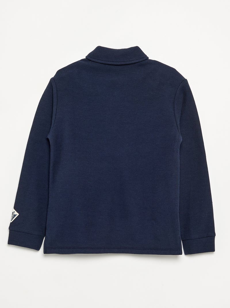 Polo de canalé Azul - Kiabi