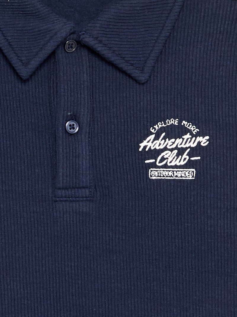Polo de canalé Azul - Kiabi