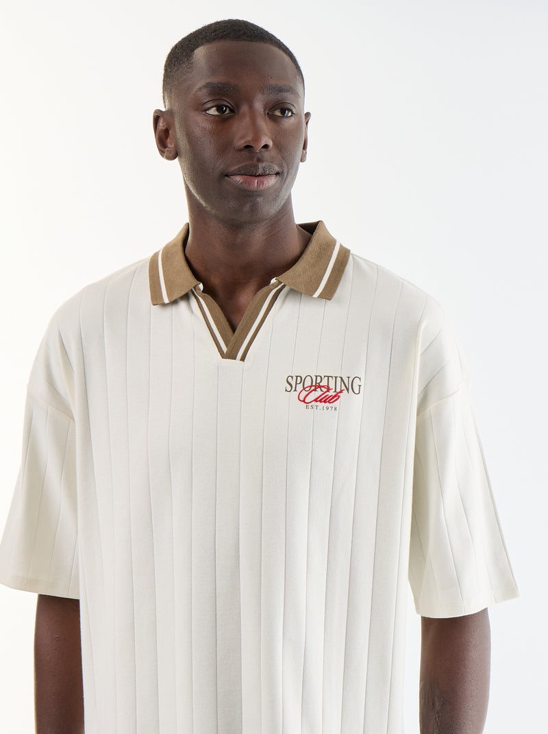 Polo de corte confort de manga corta Beige - Kiabi
