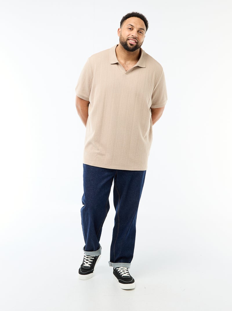 Polo de corte regular y manga corta Beige - Kiabi