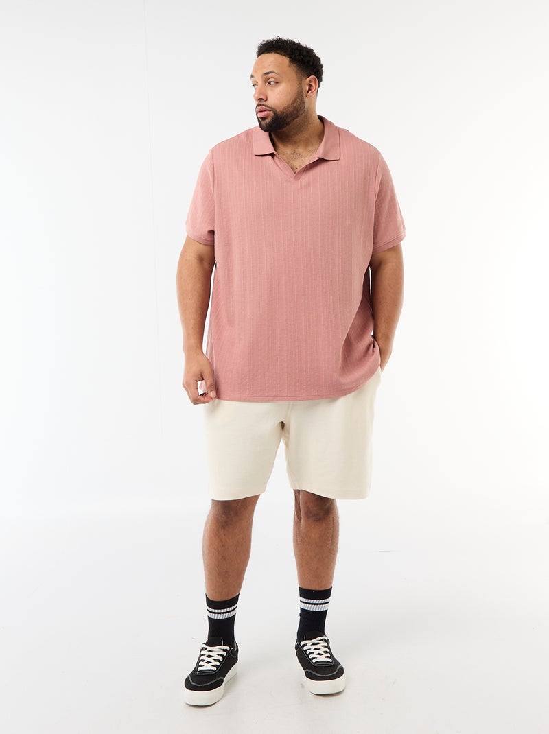 Polo de corte regular y manga corta Rosa - Kiabi