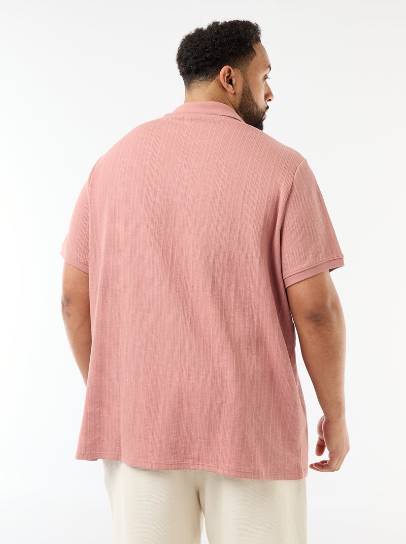 Polo de corte regular y manga corta Rosa - Kiabi