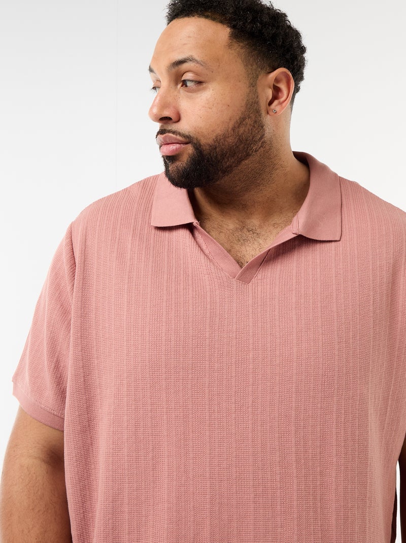 Polo de corte regular y manga corta Rosa - Kiabi
